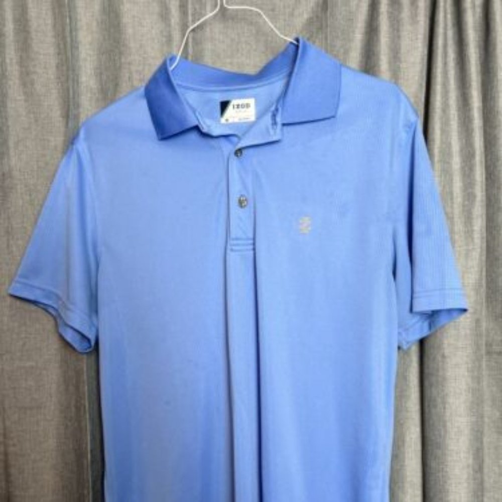 Mens IZOD Golf Blue Textured Polo Shirt